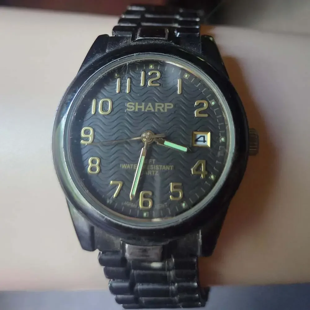 Sharp Quartz Water Resistant Analog Watch with Date